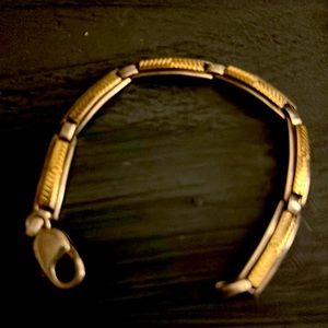 Silver 925 and Gold  14 k bracelet , with lobster clasp.7.5”